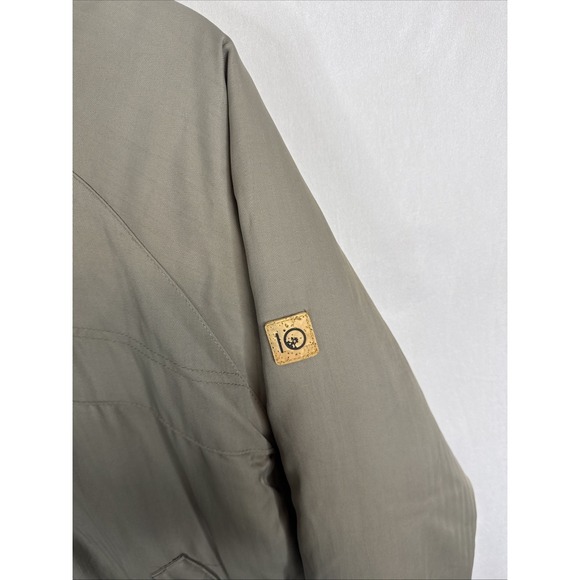 Tentree Womens Hooded Jacket Medium Olive Green Full Zip Outdoor Hiking Coat - Picture 2 of 9